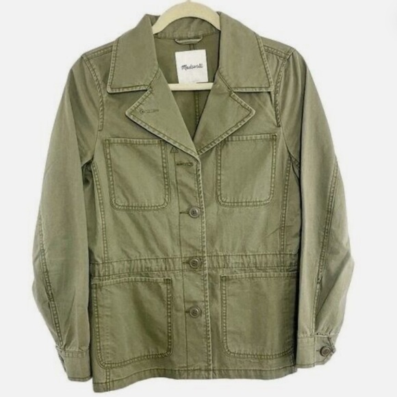 Madewell button down army green field utility jacket coat women’s S - Picture 3 of 13